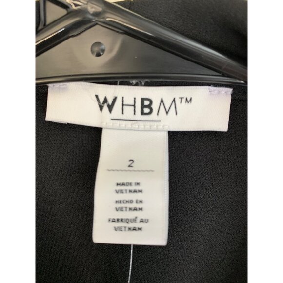 WHBM Black LS Drape Front Jacket Size 2 NWT REE10683 Lightweight Mixed Media - Picture 7 of 10